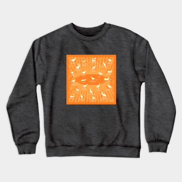 Shorebirds Silhouette - Orange Crewneck Sweatshirt by 40degreesSouth